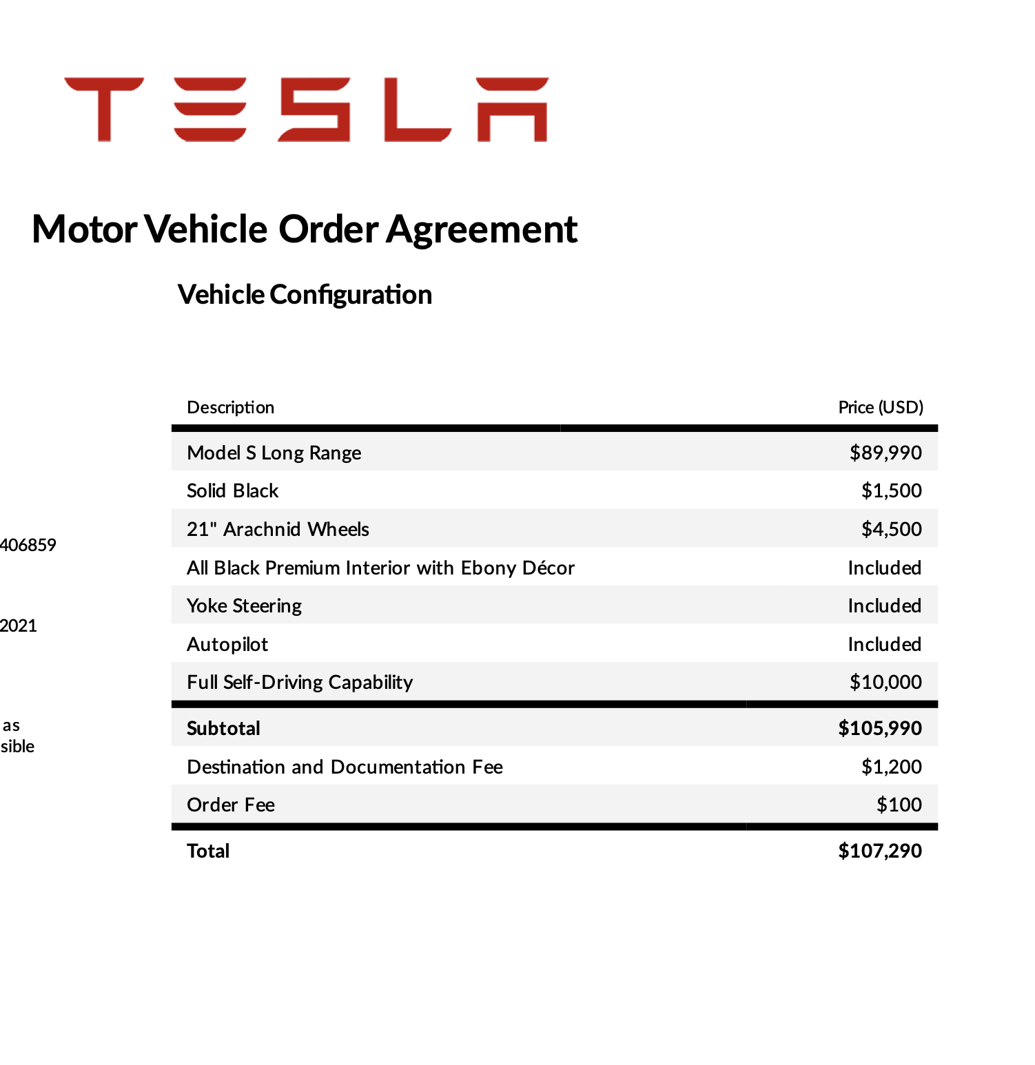 Tesla Contract